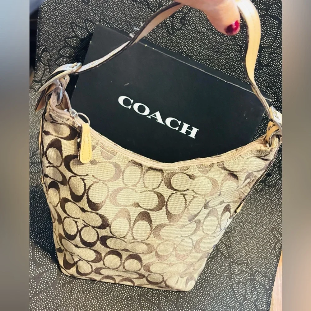 Coach Tan and Brown Signature Tote
